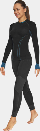 Bluza termoaktywna damska Alpinus Tactical Base Layer czarno-niebieska GT43210