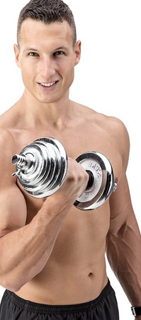 Sztangielki/sztanga w walizce stal chromowana HMS STC21 2x10 KG