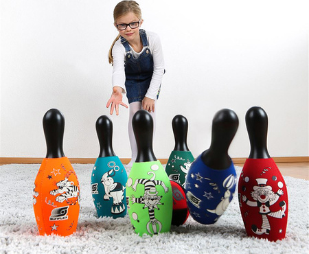Zestaw kręgli neoprenowych dla dzieci Sunflex Funsport Bowling Set Circus 74024