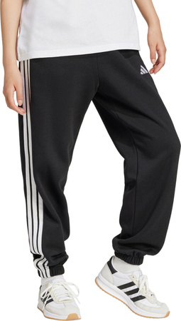 Spodnie damskie adidas Essentials 3-Stripes Fleece Loose-Fit czarne JE1276