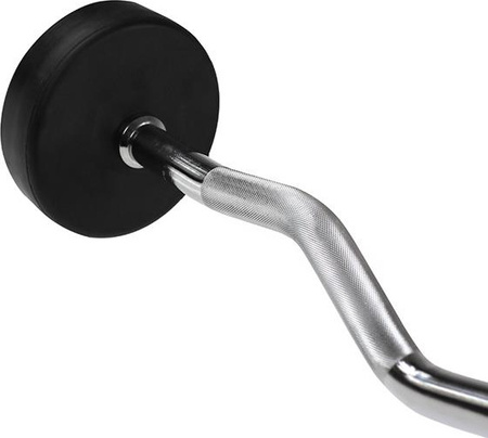 Sztanga gryf stały łamany gumowany HMS 40 kg długość 110 cm