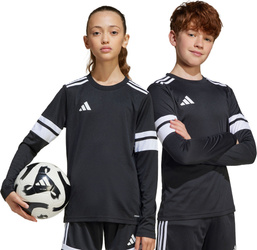 Koszulka dla dzieci adidas Squadra 25 Long Sleeve Jersey czarno-biała JJ0047