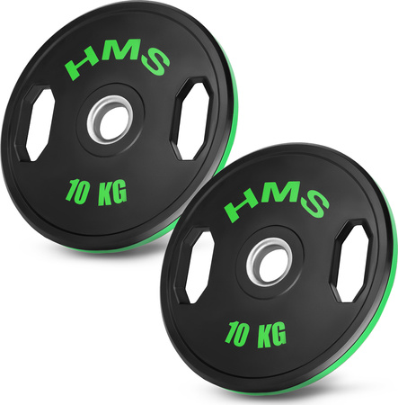 Talerz olimpijski ogumowany 2 x 10 kg HMS TOG10 2 x 10 kg