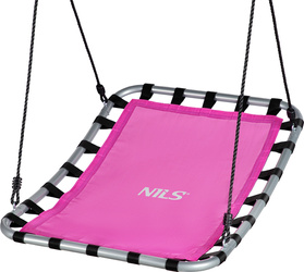 Bocianie gniazdo huśtawka Nils Camp NB5045 różowa 102 × 76 cm
