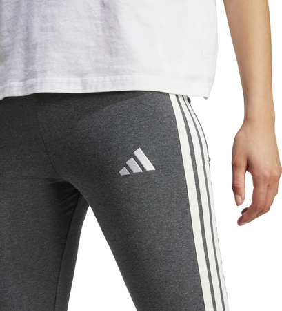 Legginsy damskie adidas Essentials 3-Stripes Cotton szare JZ3299