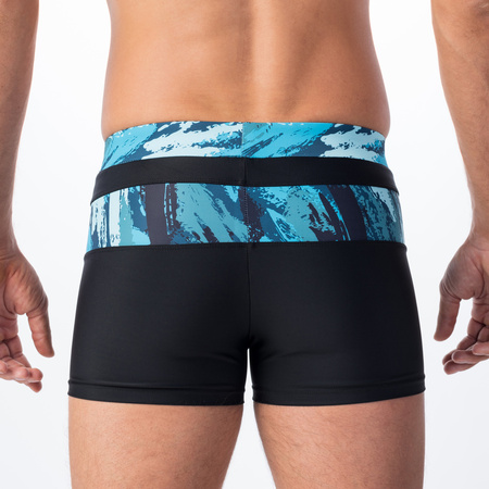 Męskie Bokserki Kąpielowe Tahu black/sea print rozmiar XXL