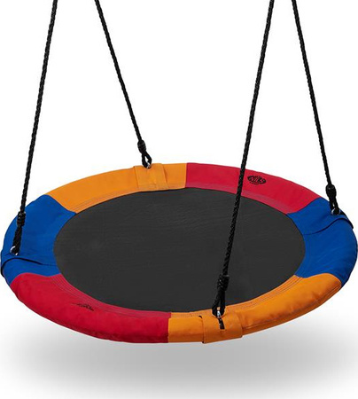 Bocianie gniazdo huśtawka Nils Camp NB5003 średnica 90 cm niebiesko-czerwono-pomarańczowe