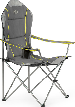 Krzesło fotel turystyczny składany Nils Camp NC3080 ciemnoszary 95x110x50cm