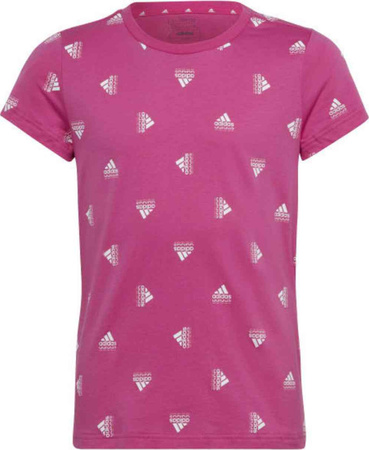 Koszulka dla dzieci adidas Brand Love Print Cotton Tee różowa IB8920