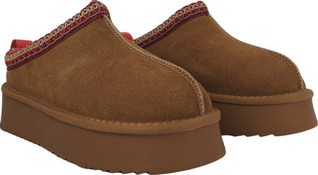 Buty damskie skórzane Solo Soprani Couture Sabot fur Hugh Platform jasny brąz SSW421P22 51