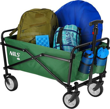 Wózek turystyczny kempingowy plażowy składany Nils Camp NC1602 zielony 75x46cm