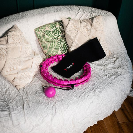 Zestaw hula hop plus size hhw12 black z wypustkami i obciążnikiem HMS pas br163 black