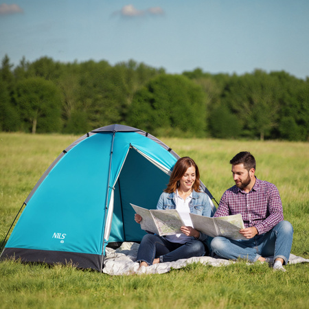 Namiot turystyczny kempingowy dwuosobowy wodoodporny Nils Camp