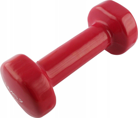 Ciężarek żeliwny hantla do ćwiczeń fitness pokryty winylem HMS 17023 2 kg