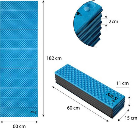 Karimata mata turystyczna składana Nils camp NC1768 niebieska 188x60x2cm