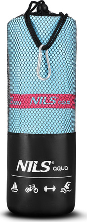 Ręcznik turystyczny z mikrofibry szybkoschnący Nils Aqua NAR13 jasnoniebieski 200x90 cm