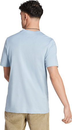 Koszulka męska adidas Essentials Single Jersey Linear Embroidered Logo Tee niebieska IJ8651