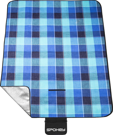 Koc piknikowy plażowa mata Spokey Picnic Flannel niebieski 150 x 180cm 839636