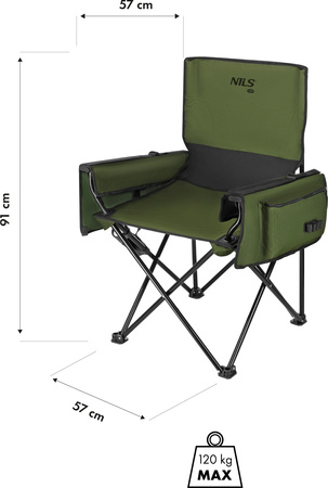 Krzesło turystyczne na ryby składane Nils Camp NC3703 zielone