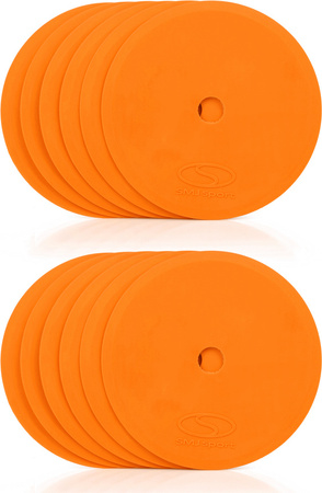 Znaczniki płaskie pachołki na parkiet SMJ sport 12 sztuk pomarańczowy 15cm