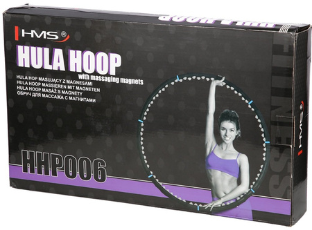 Hula hop masujący z magnesami HMS HHP006 czarno-niebieski 98 cm