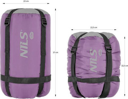 Śpiwór turystyczny ciepły mumia kołdra Nils Camp NC2008 szaro-fioletowy 75x215cm