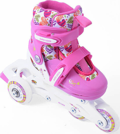 2w1 Wrotko-rolki wrotki łyżworolki regulowane Combo Hearts