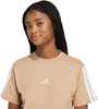 Koszulka damska adidas Essentials 3-Stripes Cotton beżowa JV7359