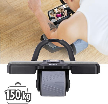 Automatyczne koło do ćwiczeń mięśni brzucha z podparciem kółko ABS KA10 czarne