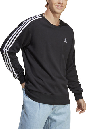 Bluza męska adidas Essentials French Terry 3-Stripes czarna IC9317