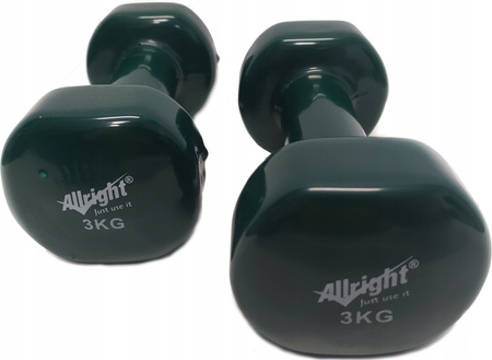 Zestaw hantli winylowych sztangielka hantel 3 kg Allright 2 sztuki