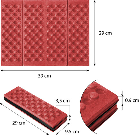 Karimata mata turystyczna do siedzenia Nils camp nc1718 czerwona 30x29x0,9cm