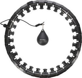 Hula hop PLUS SIZE z wypustkami i obciążnikiem HMS czarne hhw12 