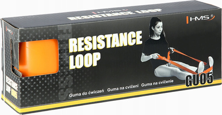 Guma taśma oporowa do ćwiczeń HMS GU05 101x4,5x2080 mm pomarańczowa