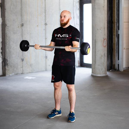 Sztanga gryf stały gumowany prosty HMS 40 kg długość 127 cm