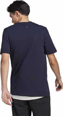 Koszulka męska adidas Essentials Single Jersey Linear Embroidered Logo Tee granatowa IC9275