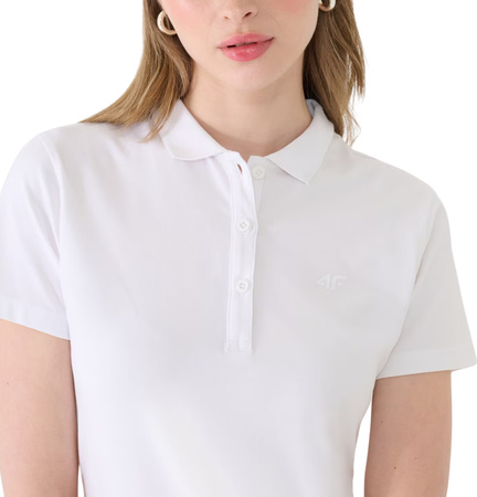 Koszulka damska polo 4F F514 biała 4FWMM00TPTSF514 10S