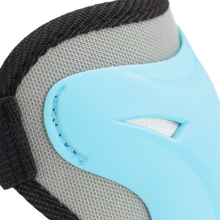 Zestaw ochraniaczy kolana łokcie nadgarstki na rolki deskorolkę hulajnogę Nils Extreme H716 szaro-niebieskie rozmiar L