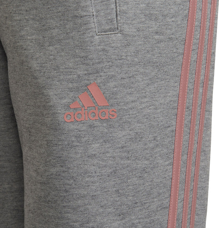 Spodnie dla dzieci adidas 3-Stripes Tapered Leg szare HD4362
