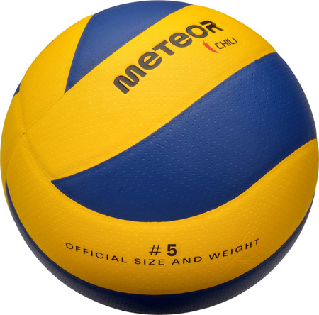 Piłka siatkowa Meteor Chili Pu żółto-niebieska 17407