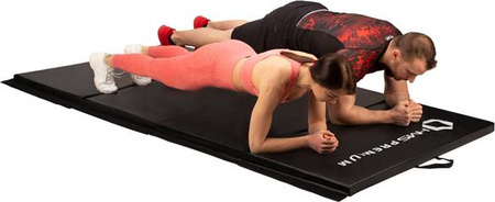 Materac gimnastyczny składany Hms Premium MGS01 2400x1200 mm czarny