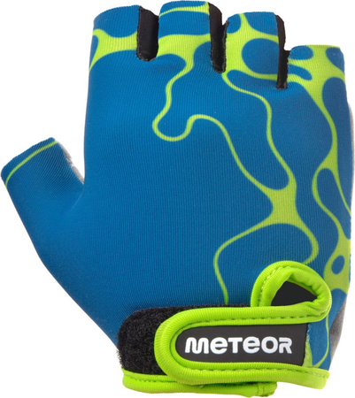 Rękawiczki rowerowe dla dzieci Meteor Marble niebieskie 17404-17405-17406