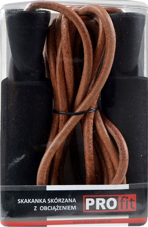 Skakanka skórzana z obciążeniem Profit Fit DK 1023