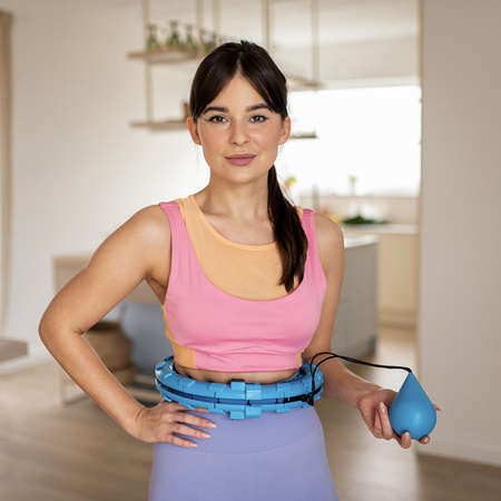 Hula hop z wypustkami i obciążnikiem One Fitness oha01 niebieskie