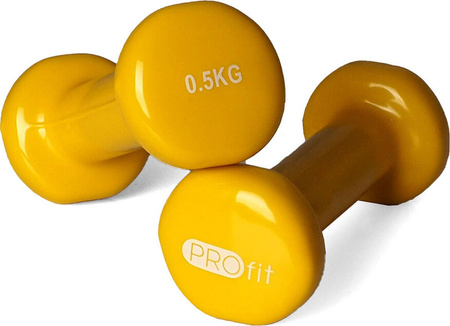 Hantle winylowe Profit żółte 2x0,5 kg DK 4102