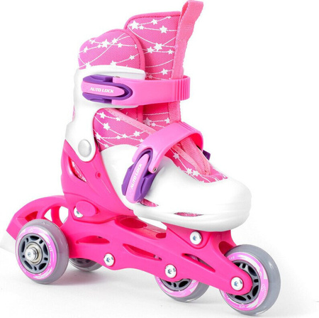 Zestaw wrotki rolki 2w1 wrotko-rolki kask ochraniacze plecak świecące koła LED Combo