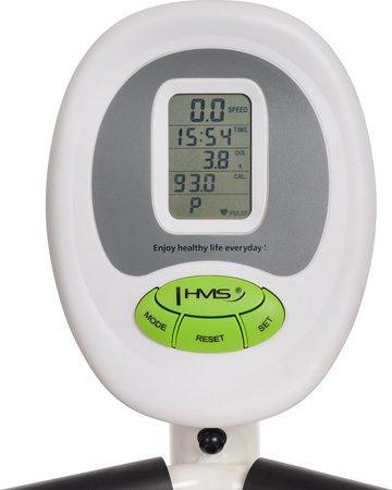 Rowerek stacjonarny magnetyczny poziomy HMS R9259* (9 kg) biało-zielony