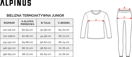 Bielizna termoaktywna dla dzieci Alpinus Active Set czarno-szara GT43204