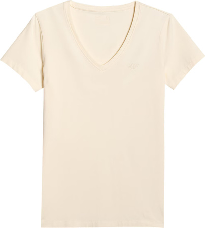 Koszulka damska 4F F2969 kremowa 4FWAW25TTSHF2969 12S