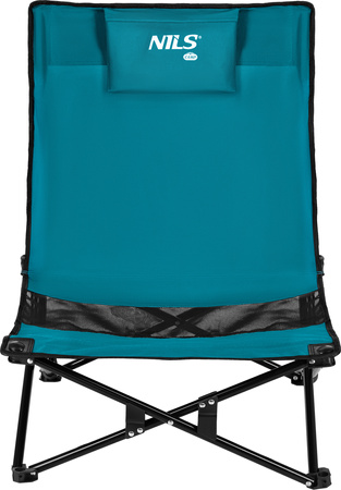 Krzesło turystyczne plażowe składane Nils Camp NC3306 niebiesko-czarne 55×55×68cm 